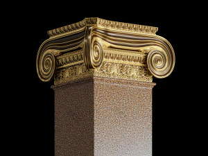 Round and rectangular ionic columns 3D Model