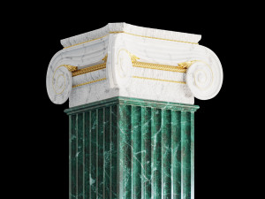 Round and rectangular ionic columns Modèle 3D