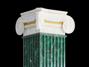 Round and rectangular ionic columns 3D Model