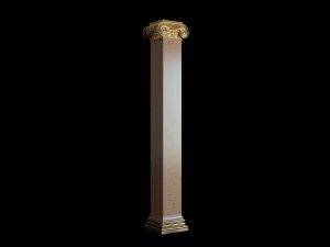 Round and rectangular ionic columns 3D Model