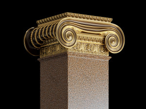 Round and rectangular ionic columns Modèle 3D