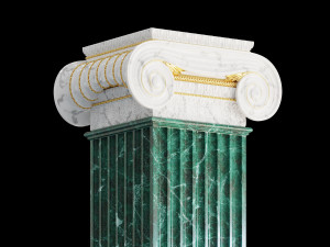 Round and rectangular ionic columns Modèle 3D