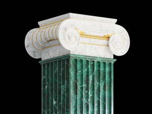 Round and rectangular ionic columns 3D Model