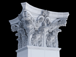 Round and rectangular corinth columns 3D Model