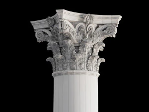 Round and rectangular corinth columns 3D Model