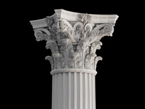 Round and rectangular corinth columns 3D Model