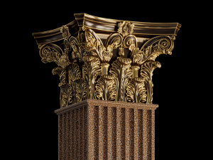 Round and rectangular corinth columns 3D Model