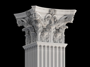 Round and rectangular corinth columns 3D Model