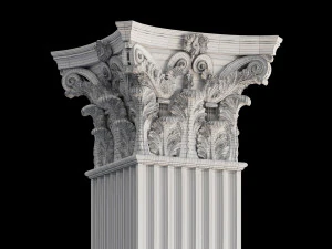 Round and rectangular corinth columns 3D Model