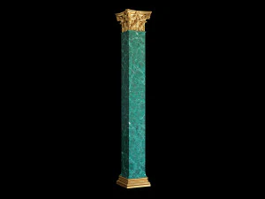 Corinth and ionic round and rectangular columns 3D Model