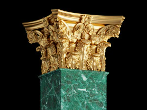Corinth and ionic round and rectangular columns 3D Model