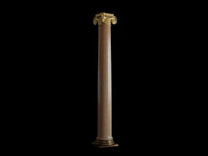Corinth and ionic round and rectangular columns 3D Model