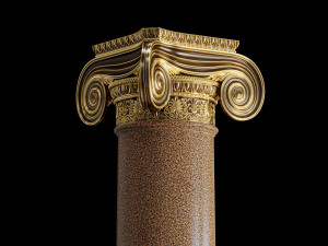 Corinth and ionic round and rectangular columns 3D Model