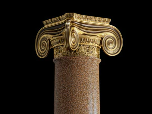 Corinth and ionic round and rectangular columns 3D Model