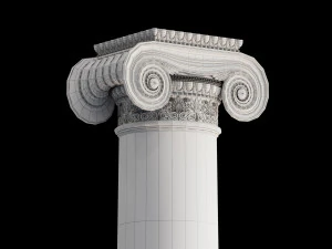 Corinth and ionic round and rectangular columns 3D Model