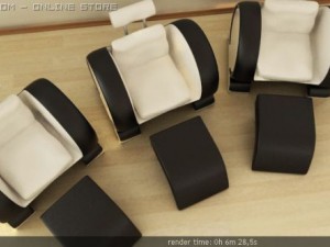 가죽 의자 3D 모델