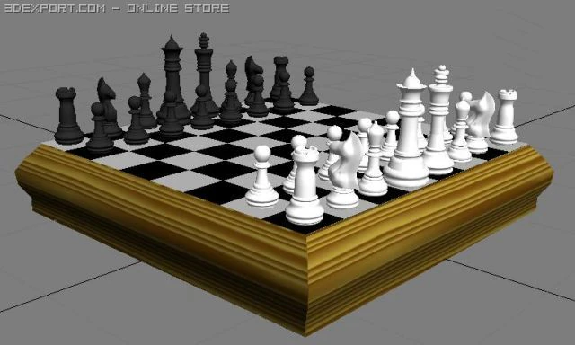 complete chess set 3D Model .c4d .max .obj .3ds .fbx .stl .blend 