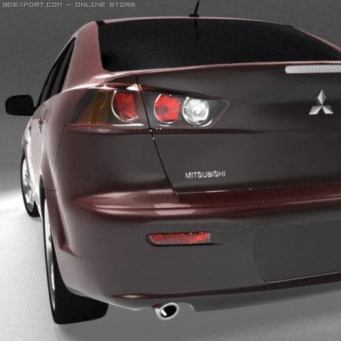 mitsubishi lancer evo x 3D Модель .c4d .max .obj .3ds .fbx .stl .blend 