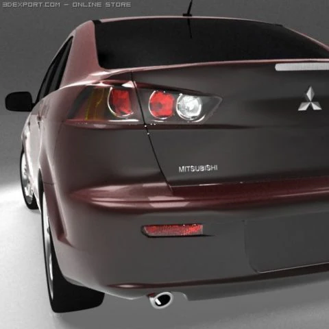 mitsubishi lancer evo x 3D Model .c4d .max .obj .3ds .fbx .stl .blend 