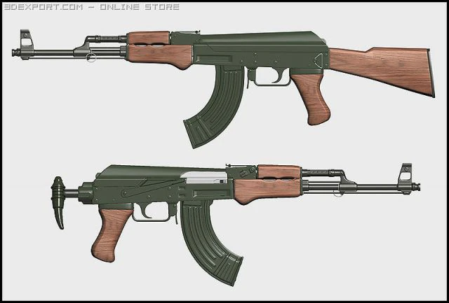 2 ak47 personalizado Modelo 3D .c4d .max .obj .3ds .fbx .stl .blend 