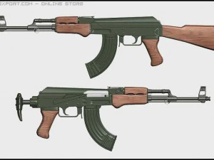 2 ak47 adat Model 3D
