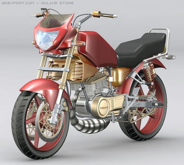 yamaha rxking 135cc 3D Model .c4d .max .obj .3ds .fbx .stl .blend 