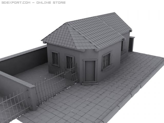 grey old house 3Dモデル .c4d .max .obj .3ds .fbx .stl .blend 