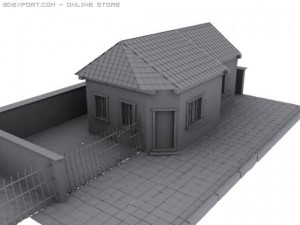 grey old house 3D Модель