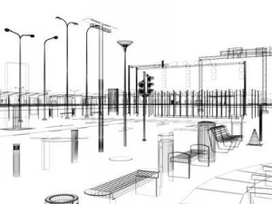 straatelementen collectie 3D Model