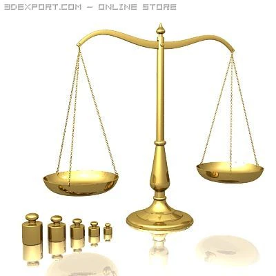 balance scales 3D Model .c4d .max .obj .3ds .fbx .stl .blend 