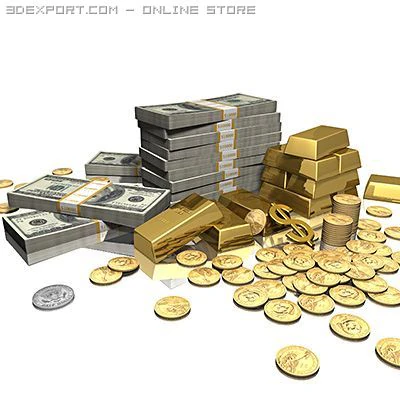 money and goldmax 3D Model .c4d .max .obj .3ds .fbx .stl .blend