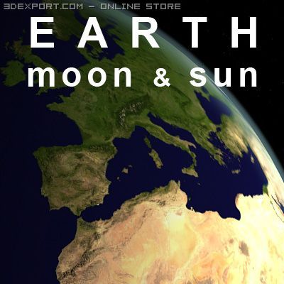 earth moon and sun 3D 模型 .c4d .max .obj .3ds .fbx .stl .blend 