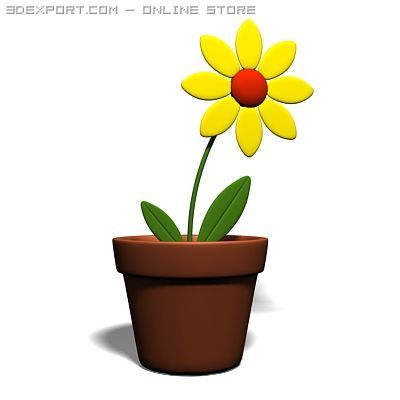 the flowerpot 3D Model .c4d .max .obj .3ds .fbx .stl .blend 