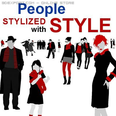 people stylized with style 3D Model .c4d .max .obj .3ds .fbx .stl .blend