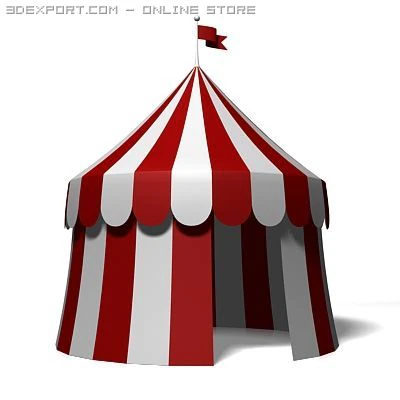circus tent 3D Model .c4d .max .obj .3ds .fbx .stl .blend 
