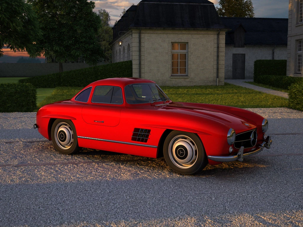 mercedes benz sl300 3D Model .c4d .max .obj .3ds .fbx .stl .blend 