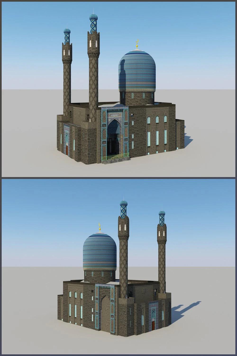 mosque 3D Model .c4d .max .obj .3ds .fbx .stl .blend 