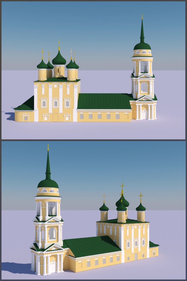 church 3D Model .c4d .max .obj .3ds .fbx .stl .blend 