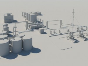 oil factory shell Modèle 3D