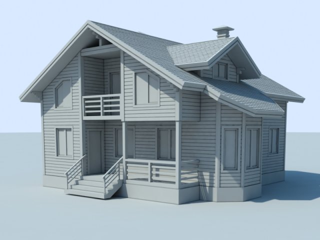 cottage001 3D Модель .c4d .max .obj .3ds .fbx .stl .blend