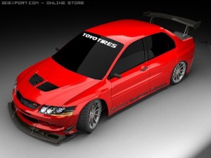 lanser evo 9 3D Modell
