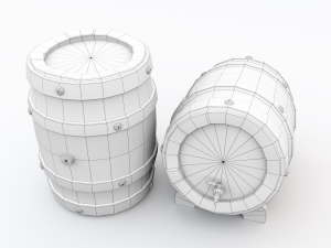 Barrel - game style low poly model Modelo 3D