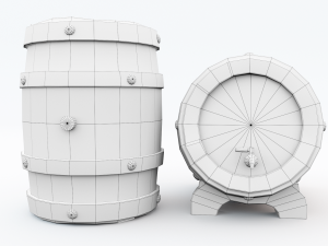Barrel - game style low poly model Modelo 3D