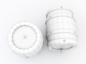 Barrel - game style low poly model Modelo 3D