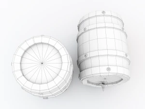 Barrel - game style low poly model 3D Model