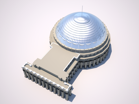 Opera and Ballet Theatre Novosibirsk 3D Model