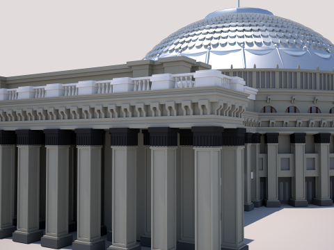 Opera and Ballet Theatre Novosibirsk 3D Model