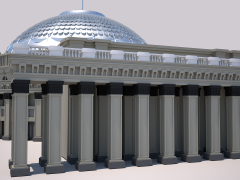 Opera and Ballet Theatre Novosibirsk 3D Model