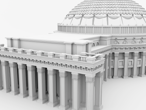 Opera and Ballet Theatre Novosibirsk 3D Model