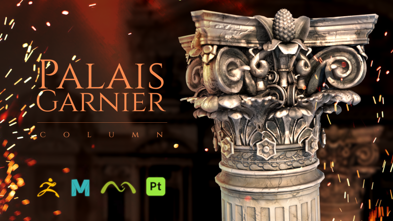 Palais Garnier Column 3D Model .c4d .max .obj .3ds .fbx .stl .blend